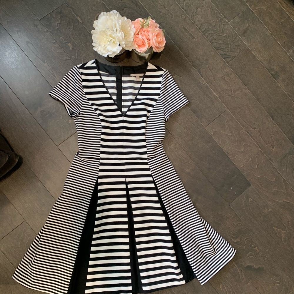 Banana Republic Flare Dress Size 6 Black/ White